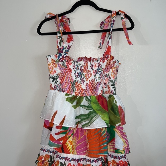 Farm Rio Mixed Prints Layered Tiered Floral Dress - Picture 4 of 12